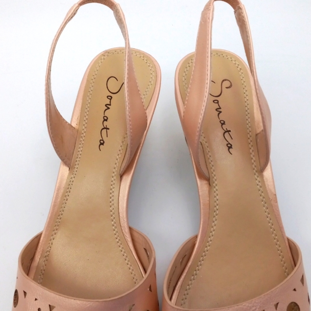 DUSTY ROSE METALIC HEELS - Picture 3 of 5